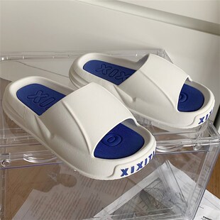 新款室内外穿防滑凉拖鞋女夏季情侣时G尚居家用运动风软厚底拖鞋