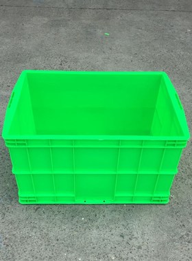 加厚塑料箱 服装仓库周转箱 575-350长方形绿色配送箱可配盖