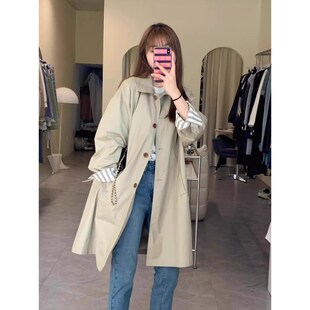 女士休闲风衣2025新款今年流行爆款春秋季中长款外套女小个子薄款