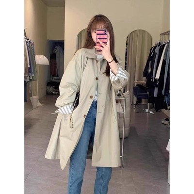 女士休闲风衣2025新款今年流行爆款春秋季中长款外套女小个子薄款