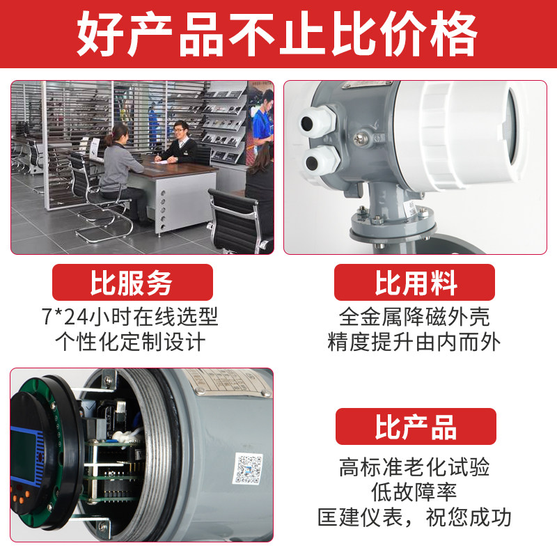 智能电磁流量计污水分体式一体式管道式电极防腐高精度兰申转换器