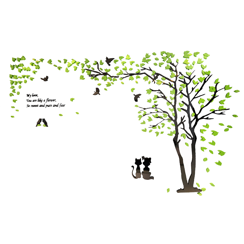 情侣树创意客厅墙壁贴纸沙发电视墙装饰背景墙面3d立体亚克力贴画图片