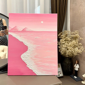 梦幻粉海石英砂肌理画材料工具包手绘手工丙烯数字油画装 饰画