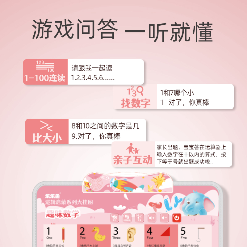 幼儿学数学加减法乘除法有声早教挂图九九乘法口诀表教儿童数字表