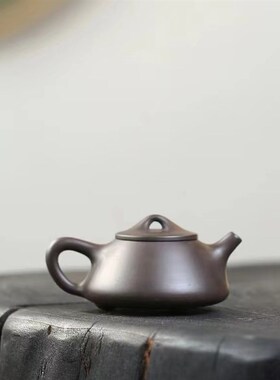 正宗宜兴小容量紫砂壶原矿黑泥小品石瓢壶一人功夫泡茶壶茶具120c