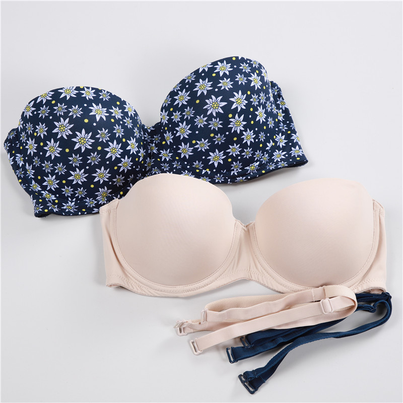 简约光面无痕12罩杯内衣半杯内衣薄款文胸有钢圈可拆卸肩带防滑