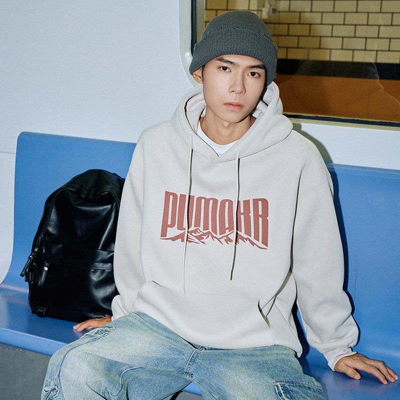 拾壹美式休闲重磅加厚加绒连帽卫衣秋冬男女款宽松抓绒保暖套头衫