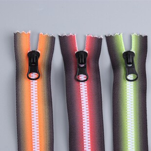 5号树脂拉链开尾闭尾 胶牙 渐变特殊布带 防晒服羽绒服箱包拉链