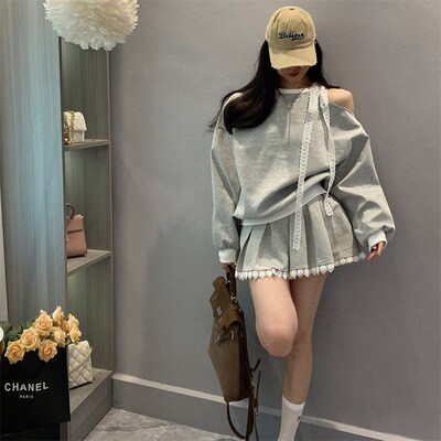 卫衣搭配百褶裙穿搭一整套装春装小个子新款女装韩系2025新款爆款