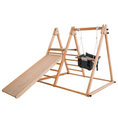 儿童滑滑梯实木室内小型宝宝家庭乐园榉木攀爬架