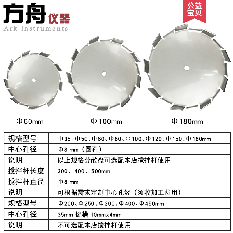 搅拌叶0不锈钢分散盘实验室分散机搅拌桨分散浆搅拌杆mmmm