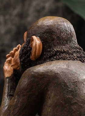 欧式动物装饰仿真大猩猩咖啡厅酒吧办公室复古怀旧树脂工艺品