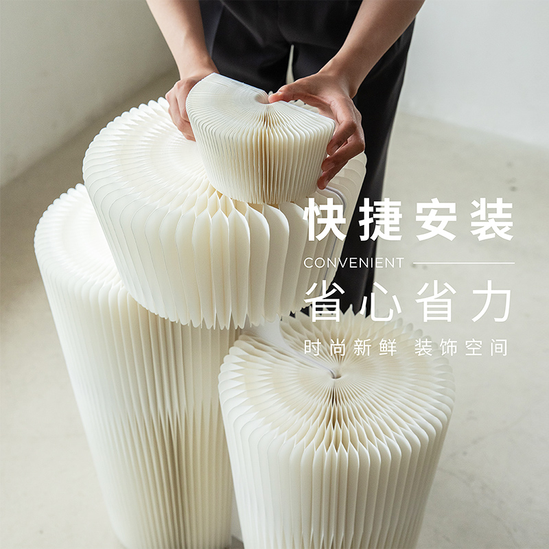 十八纸展台展示架多层陈列折叠中岛展会办公家用创意设计圆柱台面