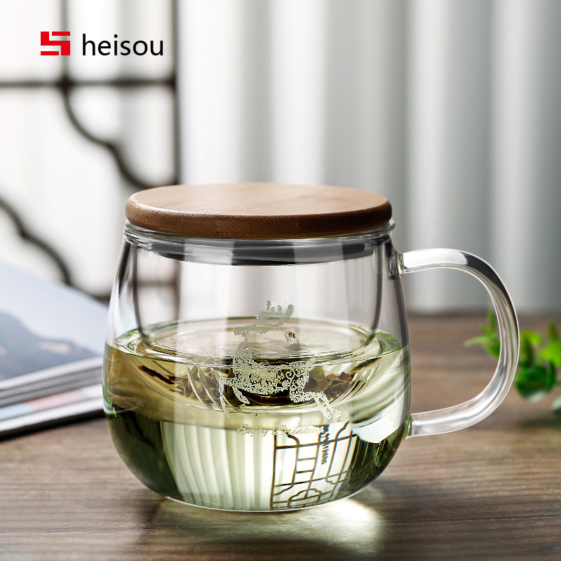 日式加厚茶道杯办公室玻璃杯水杯男士茶水分离泡茶杯个人专用茶杯,餐饮具,茶杯,淘宝优惠券,粉丝福利购,淘宝优惠卷