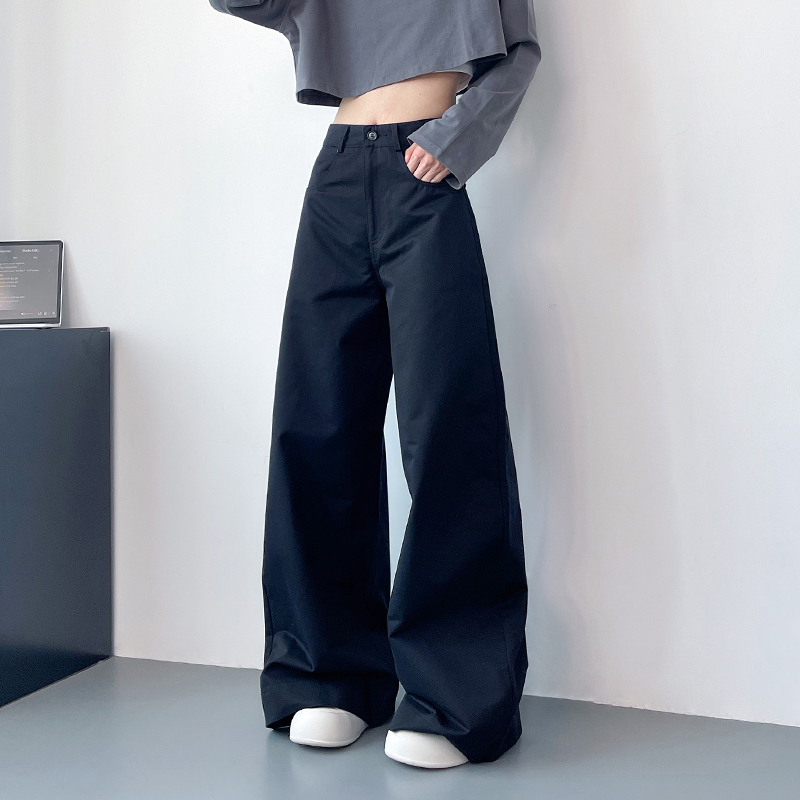 阔腿裤女秋季宽松显瘦直筒休闲遮肉拖地长裤大码胖mm垂感喇叭裤子