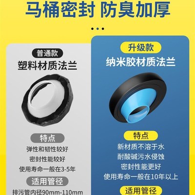马桶移位法兰密封圈动防移臭不挖地防漏水神器坐便器通用配件大全