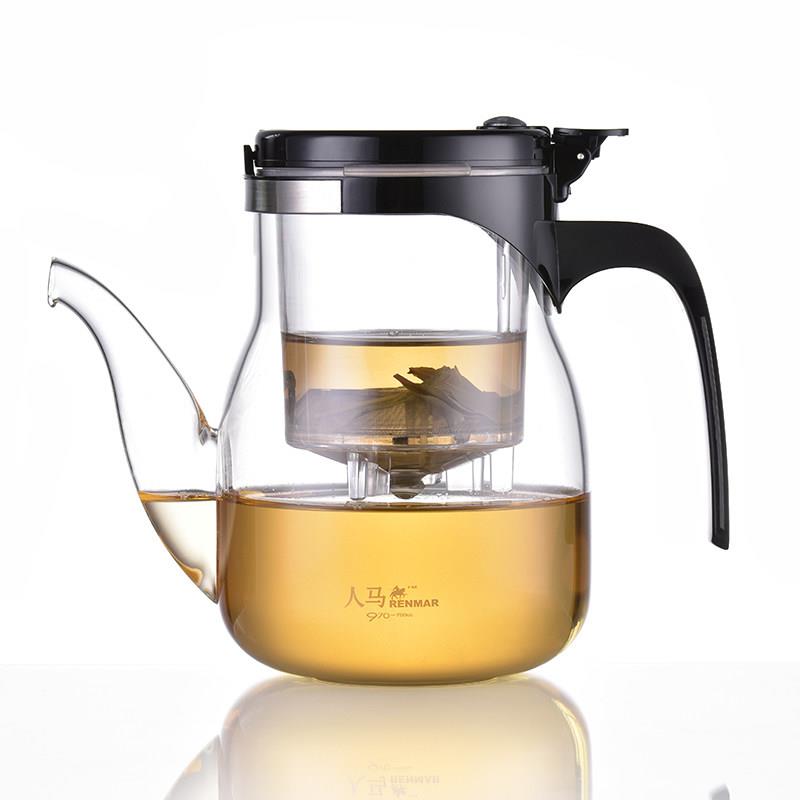 人马飘逸杯防爆功夫泡茶壶家用壶冲茶器过滤内胆玻璃茶壶套装茶具