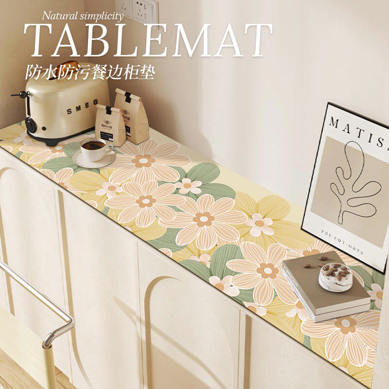 小新花朵in风餐边柜桌垫c免洗防水防烫台面桌布裁剪防尘垫