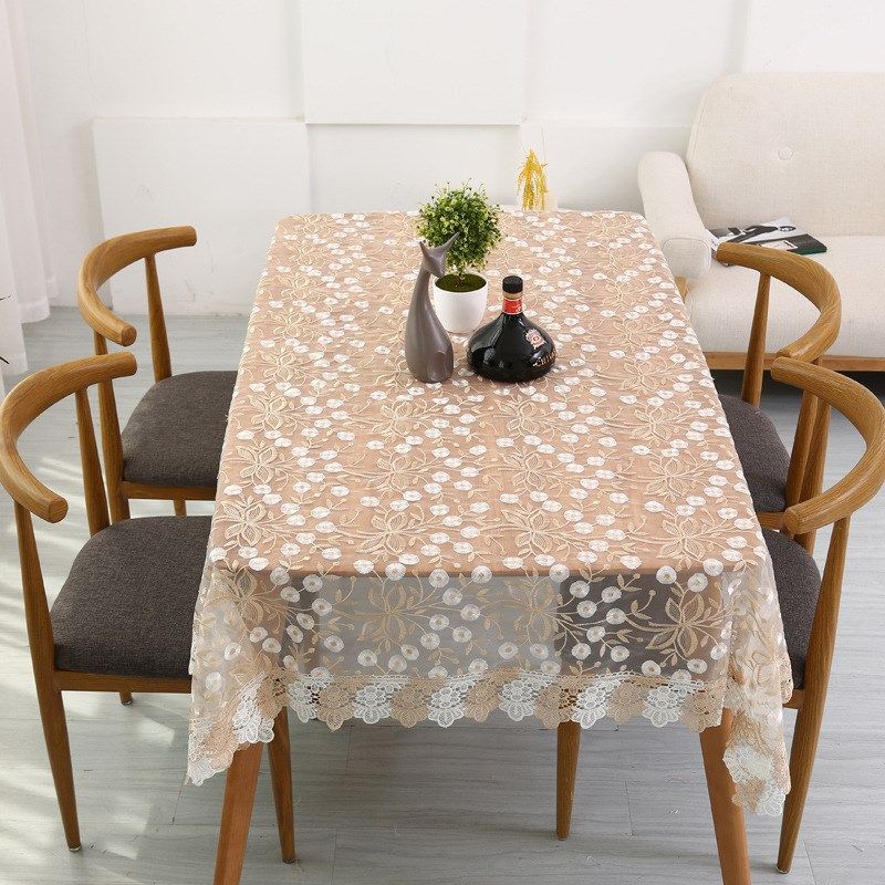 新款新田园纱刺绣方长方台布乡村餐桌布蕾丝边绣茶几布,居家布艺,茶几垫,淘宝优惠券,粉丝福利购,淘宝优惠卷