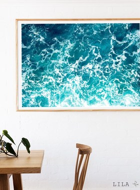 海的土耳其蓝 海洋海浪大海艺术摄影 旁白 oiO 现代装饰画