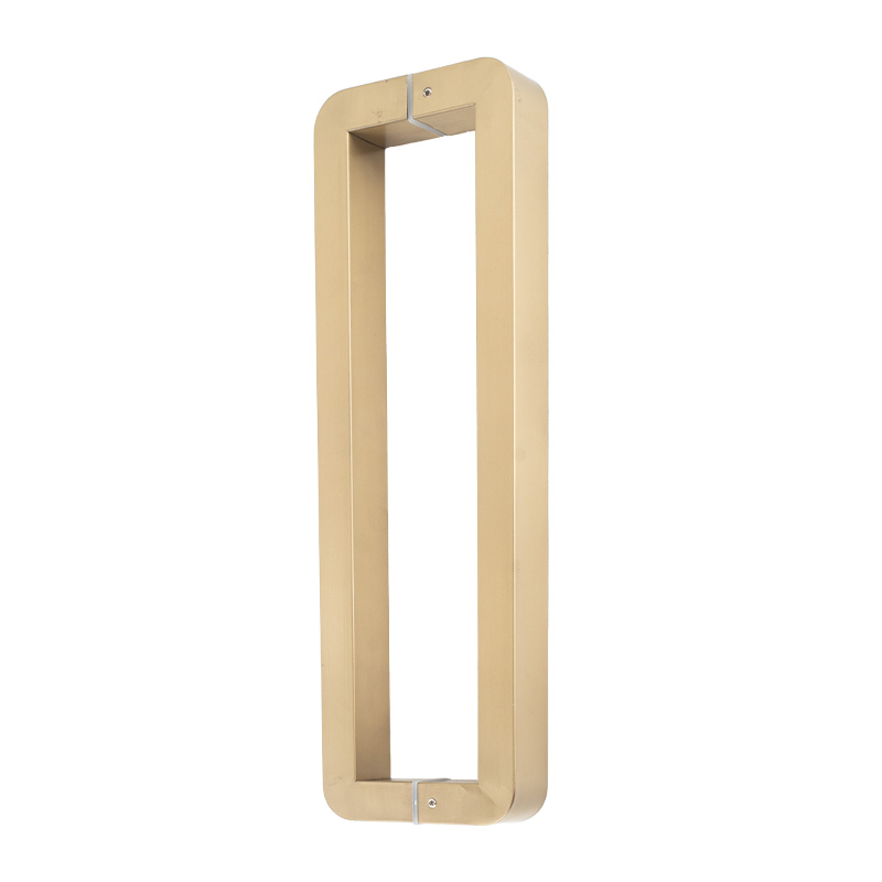 不锈钢拉手圆角防撞加厚方管香槟金玫瑰金哑黑玻璃门木门把手