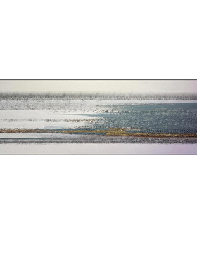 蓝色调抽象肌理油画布面卧室床头装饰画客厅沙发背景挂画现代横幅