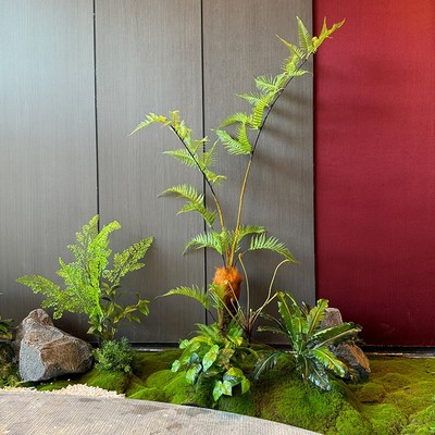 仿真苔藓绿植造景室内花槽玄关植物盆栽装饰餐厅柜台假花落地摆设