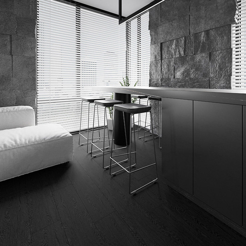 超黑色全通体哑光卧室乌木色木纹瓷砖连锁店客厅民宿仿木地板地砖