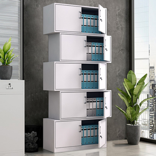 钢制分体五节文件柜隔板多节档案柜办公室凭证柜顶柜资料柜铁皮柜