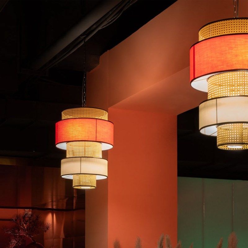 侘寂风新竹艺竹编藤艺复古饭店民宿餐饮包间箱橙色吊灯,家装灯饰光源,酒店/宴会厅/餐饮吊灯,淘宝优惠券,粉丝福利购,淘宝优惠卷