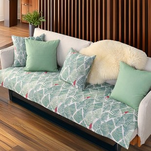lund全棉田园沙发垫绿色客厅防滑沙发坐垫沙发盖巾四季通用