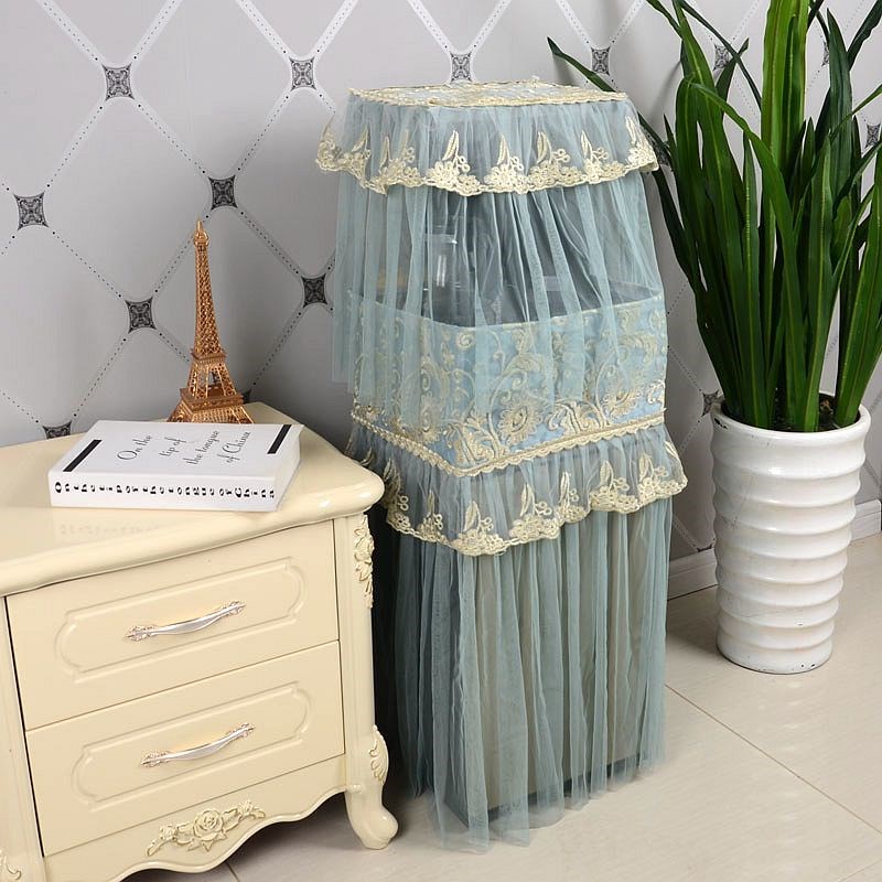 布艺茶吧机顶部盖巾防尘罩方形盖布饮水机花朵刺绣防尘罩水桶