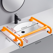 残疾无障碍台面盆扶手洗脸盆老安全把手公厕残卫大理石台扶手