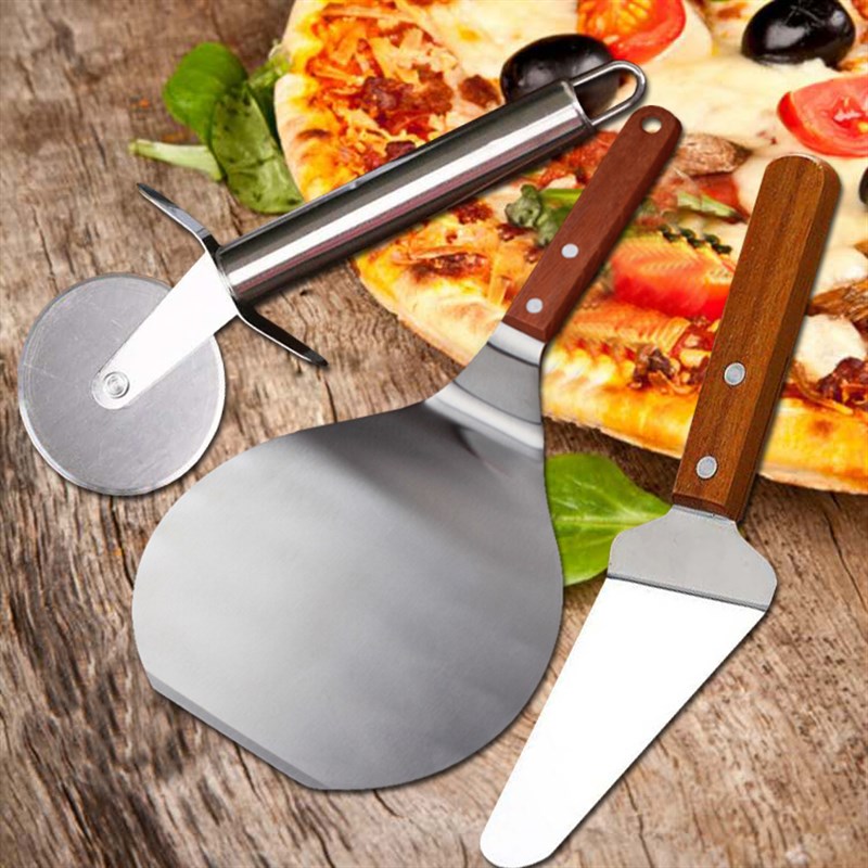 木柄不锈钢蛋糕铲转移铲圆形铲子牛排披萨芝士铲烘焙出炉铲工具
