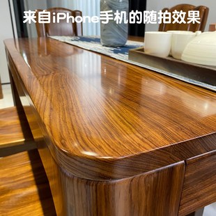 纯乌金木餐桌椅全实木现代中式吃饭长方形方桌子家用