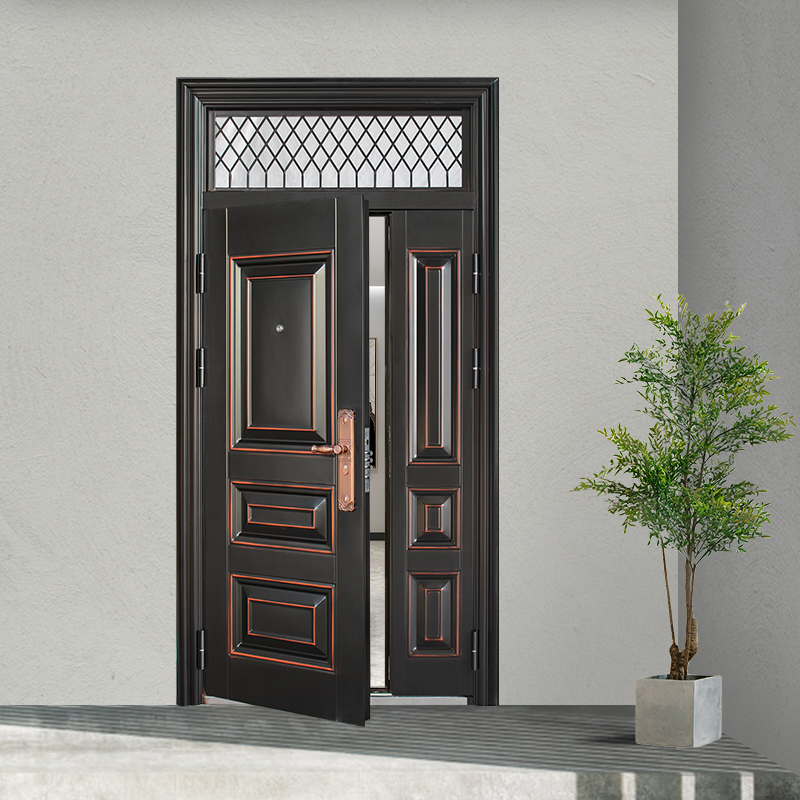 防盗门家用带通风气窗室外农村庭院子母对门大门进户入户门