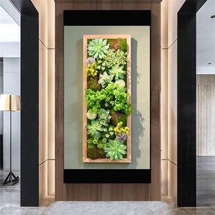 仿真多肉绿植装饰框壁挂墙壁装饰挂件立体挂墙绿植背景墙鹿头