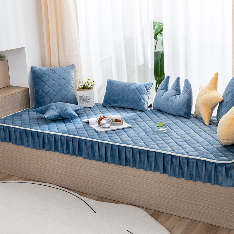 22新款飘窗垫窗台垫四季通用带裙摆防滑卧室阳台垫毯子定制改造