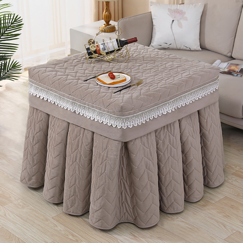 烤火桌子罩正方形面绒加厚烤火罩电取暖炉罩麻将机桌罩冬季