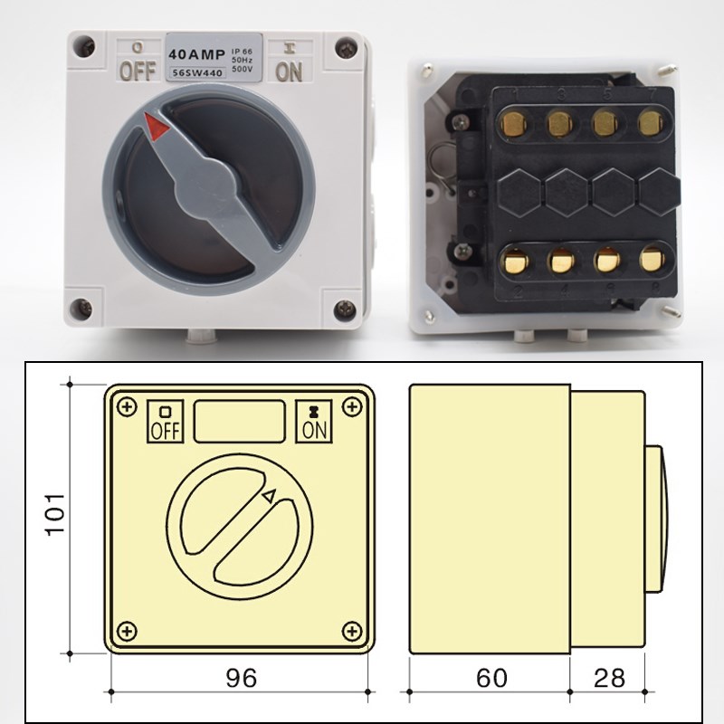 ZJQP澳标防水关5W2  5W 5W22 5W2防水隔离关