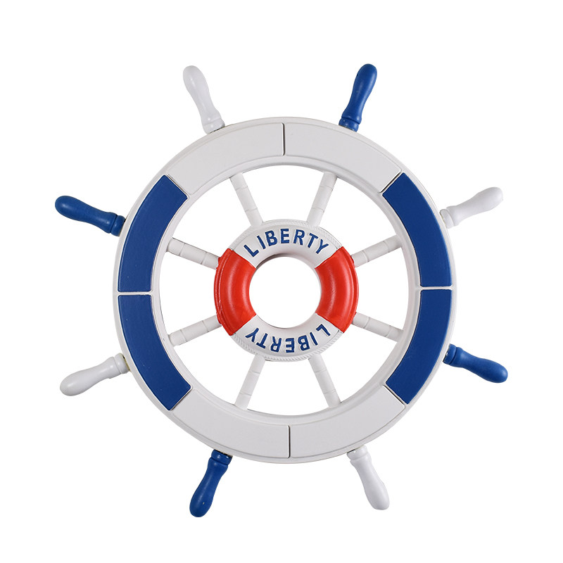 地中海风格红救生圈款船舵方向盘舵手装饰儿童房墙面装饰挂件,家居饰品,壁饰,淘宝优惠券,粉丝福利购,淘宝优惠卷