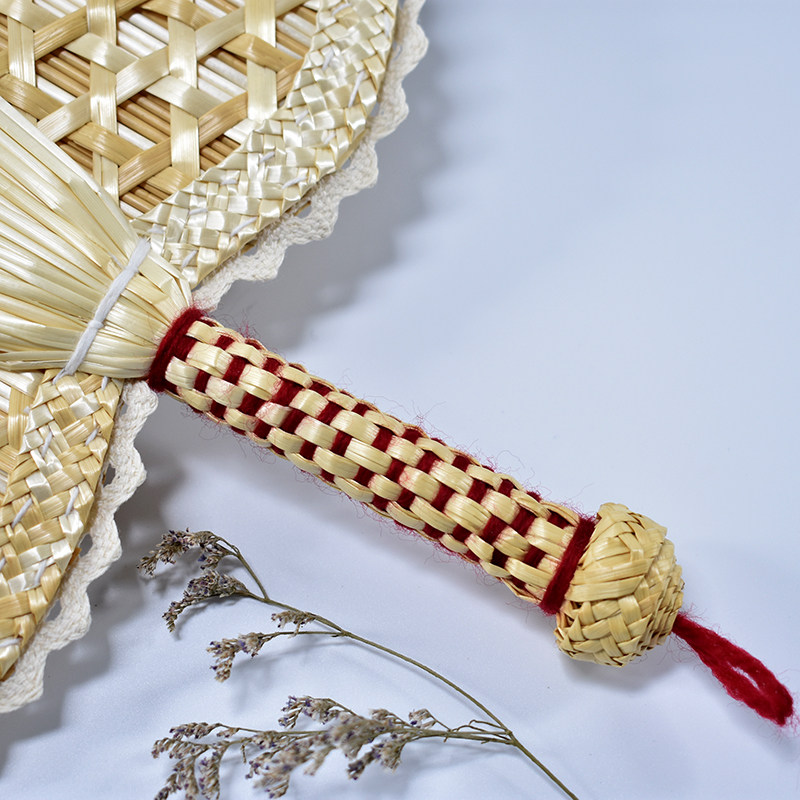 手工装饰编织舞蹈圆形道具竹编竹制品扇子芭蕉扇麦秆扇子