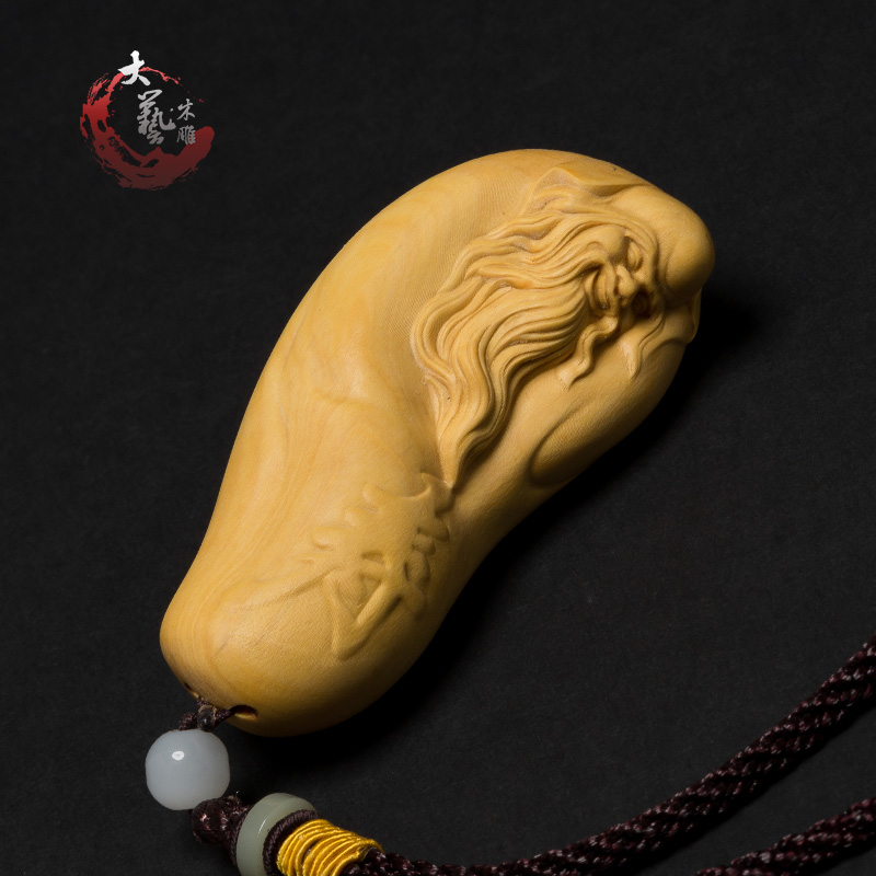 小叶黄杨木雕 精品实木装饰品挂件雕刻工艺品手把件吊坠寿星挂件