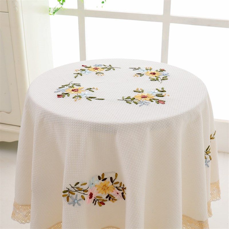 餐桌布布艺圆形家用棉麻田园碎小新桌垫现代客厅茶几桌布,居家布艺,桌布,淘宝优惠券,粉丝福利购,淘宝优惠卷