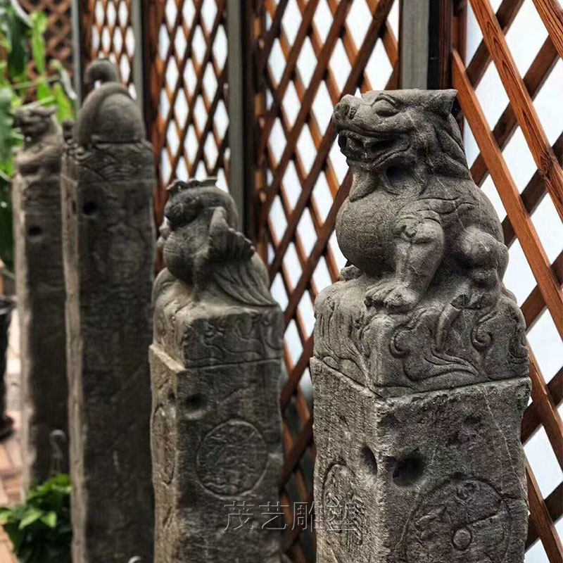 石雕拴马桩仿古做旧四大神兽拴马石柱子狮子柱基酒店庭院装饰,家居饰品,石雕,淘宝优惠券,粉丝福利购,淘宝优惠卷
