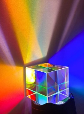 太阳捕手晶体光之立方体棱光镜阳光扑手卧室七彩水晶摆件创意礼物