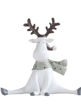 北欧简约麋鹿摆件可爱车载中控台装饰客厅卧室创意家居摆设送礼物