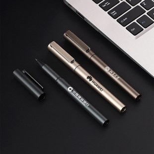 定制中性笔可印logo黑色签字笔免费刻字商务办公司圆珠笔订制广告