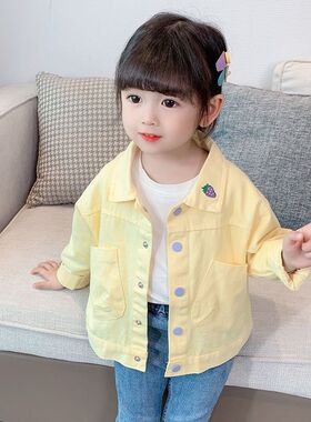 韩版女童外套2024新款春装小孩女宝宝牛仔衣春秋儿童棉布时尚上衣