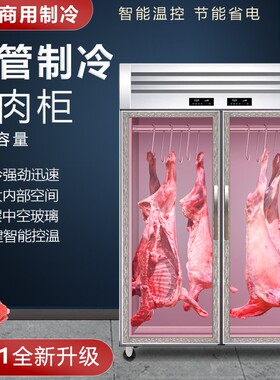 寒熊挂肉柜商用冷藏展示柜立式冰柜速冻保鲜整猪牛羊双门直冷排酸
